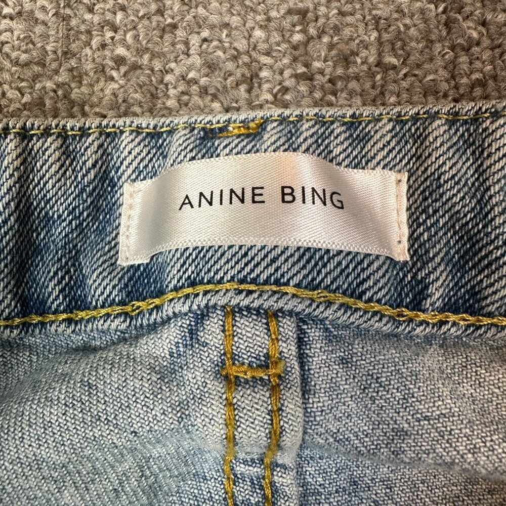Anine Bing Giovanna Jeans Light Blue Distressed Grommet Women's Size 25 - Picture 6 of 8